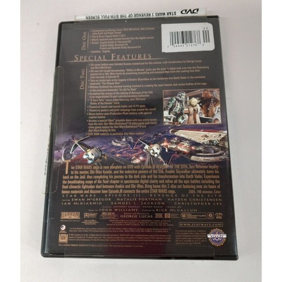 Star Wars Revenge of the Sith DVD & The Force Awakens Blu-Ray & DVD Movies GUC - Picture 3 of 8